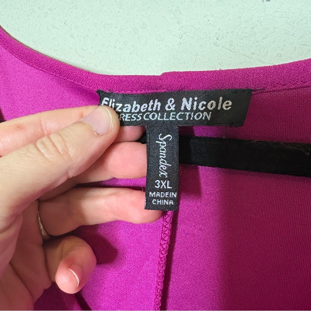 Magenta Pleated Midi Dress Size 3X - Picture 4 of 9
